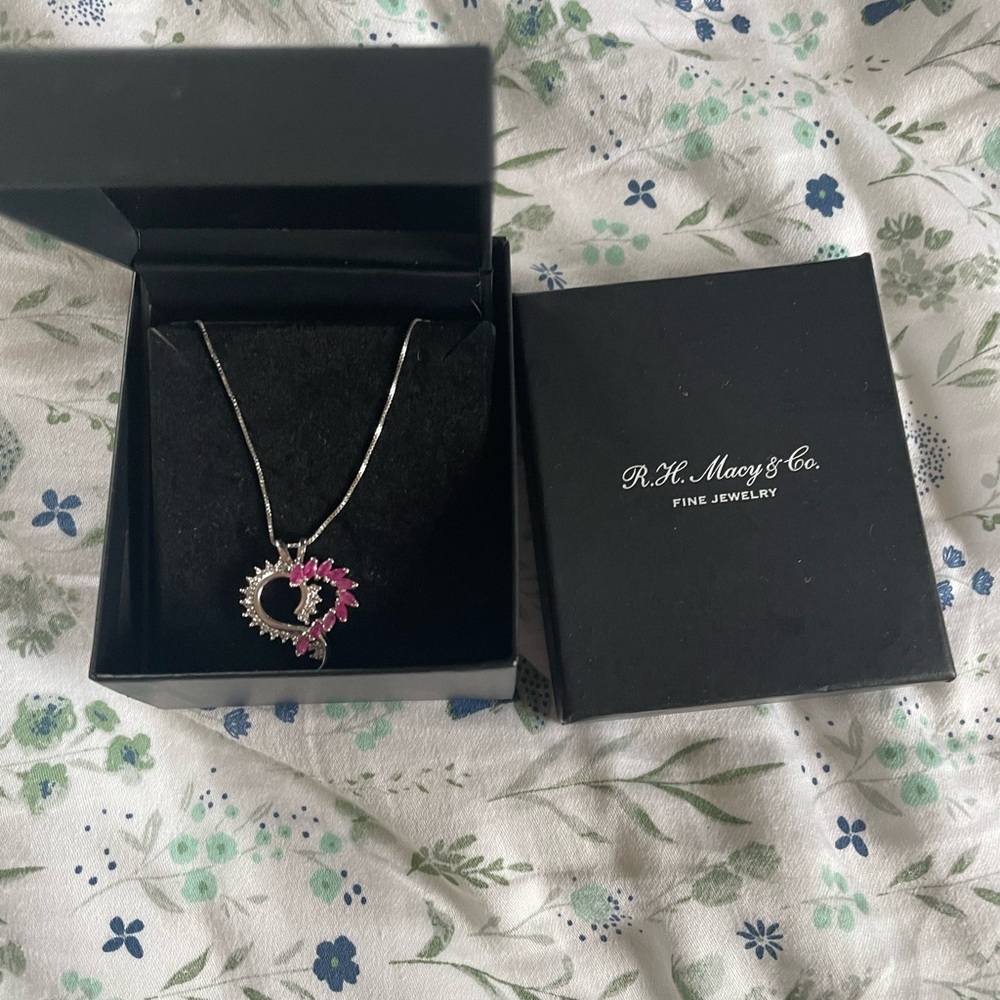 R.H Macys and Co heart necklace